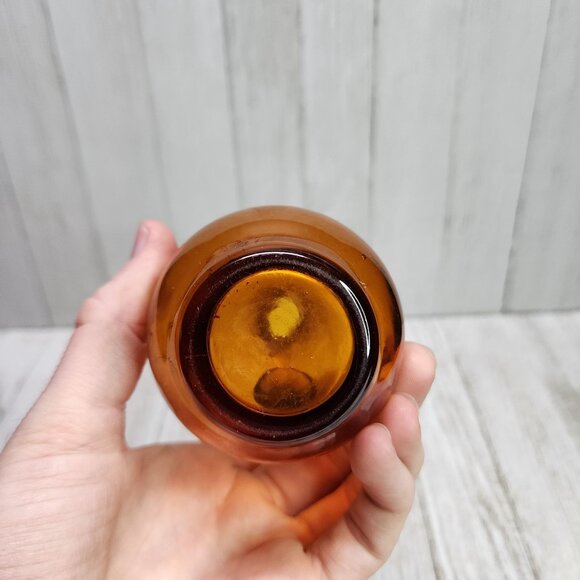 Vintage Blown Amber Art Glass Pitcher Small 5.75'' Tall - Picture 5 of 7